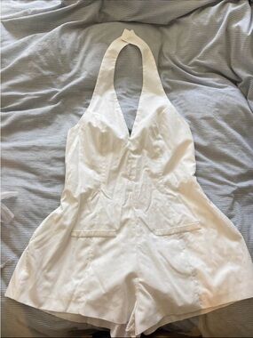 White Halter Romper